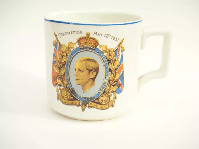 Royal Coronation Mug 1937 King Edward VIII 8th Porcelain England Souvenir