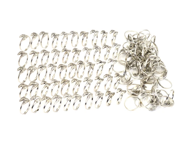 Wholesale 100Pc 925 Solid Sterling Silver Plain Feather Ring Lot A959