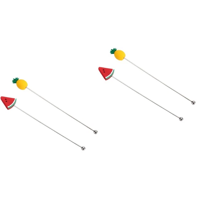 4 pezzi agitatore multifunzionale decorativo in metallo agitatore da cocktail