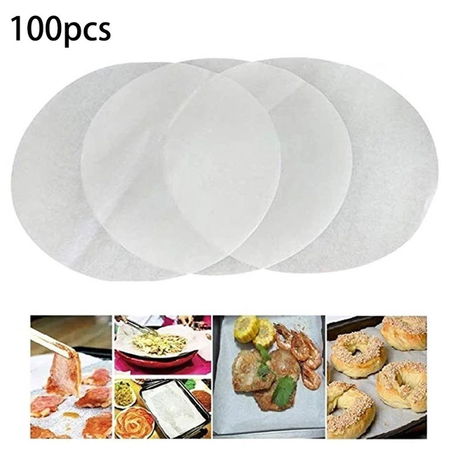 100 pezzi/50 pezzi Fogli di carta monouso rivesti in silicone impermeabili e resistenti all'olio per friggrice ad aria, fogli per una cottura sicura e sana | SHEIN ALIA