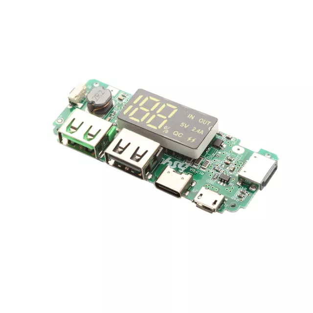 LED Dual USB 5V 2.4A Micro/Type-C USB Mobile Power Bank 18650 Charging Module 3