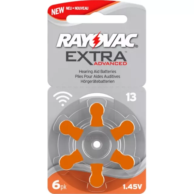 66 x Hörgerätebatterien Typ 13 Rayovac Extra (vormals Extra advanced)