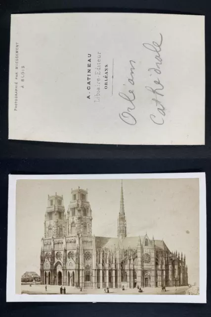 Mieusement, France, Orléans, La cathédrale Sainte-Croix. Vintage cdv albumen pri