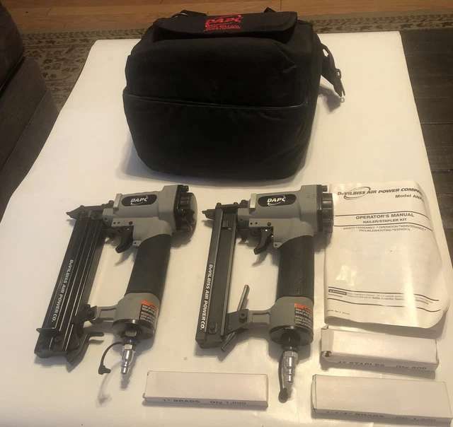 DAPC DeVILBISS Pneumatic AIR Lot Of 2 STAPLE GUN MODEL ANK20 Excellent Condition