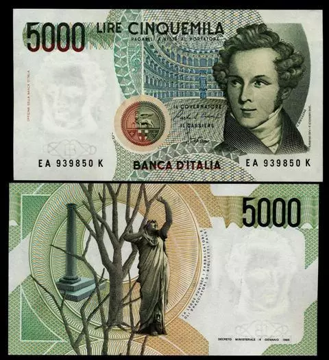 5000 Lire Bellini  Lettera  " A "  FDS  ass. !!!