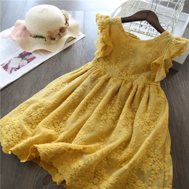 Toddler Girls Kids Baby Lace dress Party Princess Dress Bridesmaid Dresses