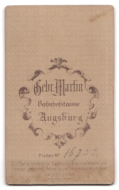 Fotografie Gebr. Martin, Augsburg, Bahnhofstr., Portrait Soldat in Uniform Rgt. 2