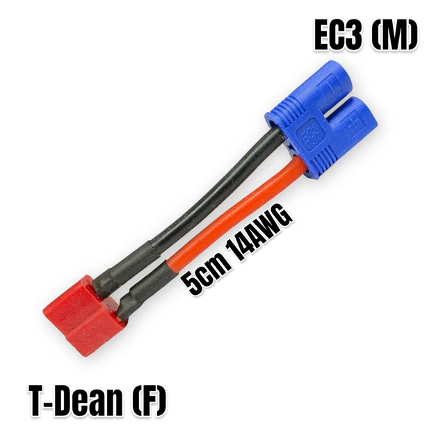 Adaptateur MPX Femelle Vers EC3 Mâle - Câble 5cm 14AWG - Pour Batteries LiPo - Neuf