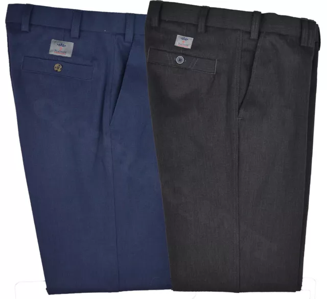 Mens Premium Melange Chino Trouser Casual Cotton Rich 32-54 Active  Waist