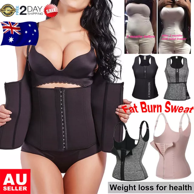 Womens Waist Trainer Vest Slimming Sauna Sweat Belt Body Shaper Workout Corset