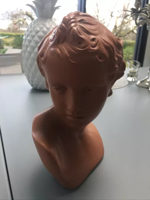 Superbe ancienne tête d'enfant en Plâtre Haut 25 Cm Cachet 1kg