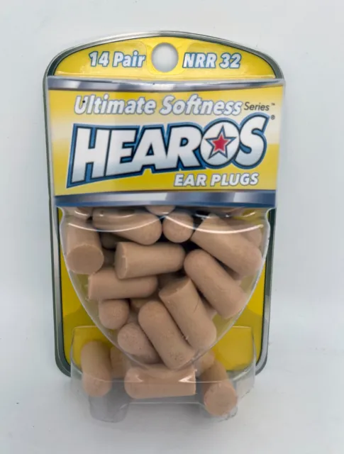 Hearos Ultimate Softness Series Ear Plugs, 14 Pair, Beige, NRR 32, 5210