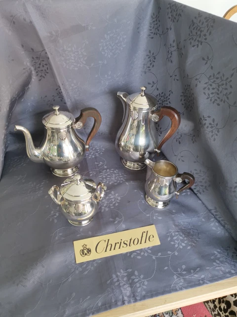 Christofle Servicio De Té Metal Plateado Modelo Concha