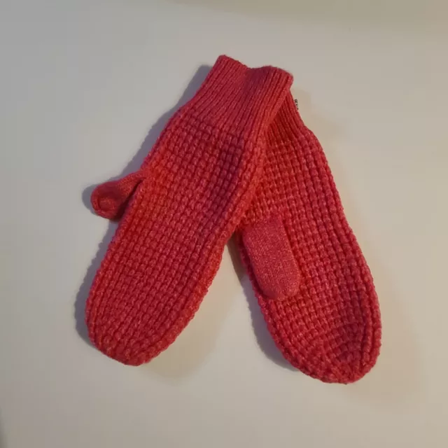 Gap Women's Wool Blend Waffle Knit Mittens, Pink , Soft & Warm, New One Size