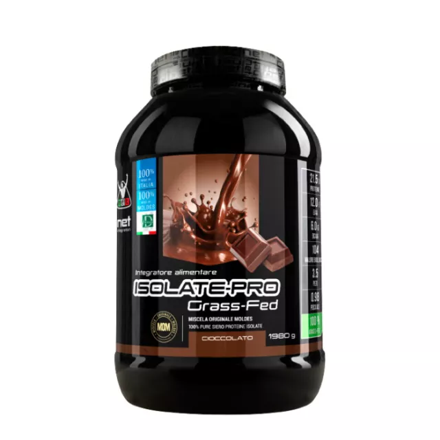 Net Integratori ISOLATE-PRO Proteine Isolate con EAA BCAA gusto CIOCCOLATO 1980g