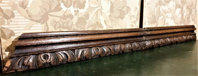 2 Acanthus leaf decorative carving pediment Antique french architectural salvage
