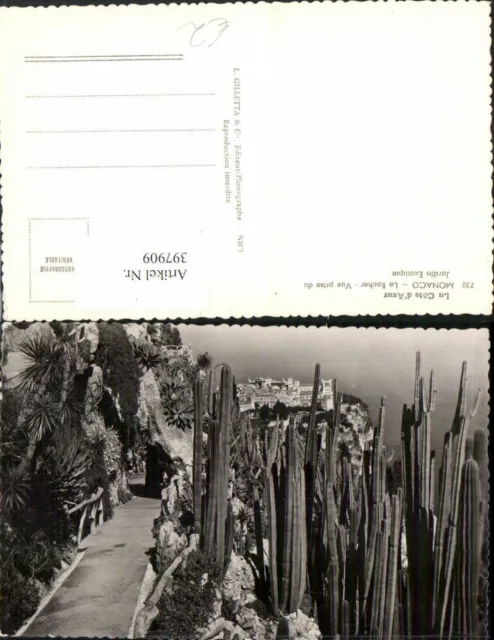 397909,Monaco Le Rocher Vue prise du Jardin Exotique Kakteen