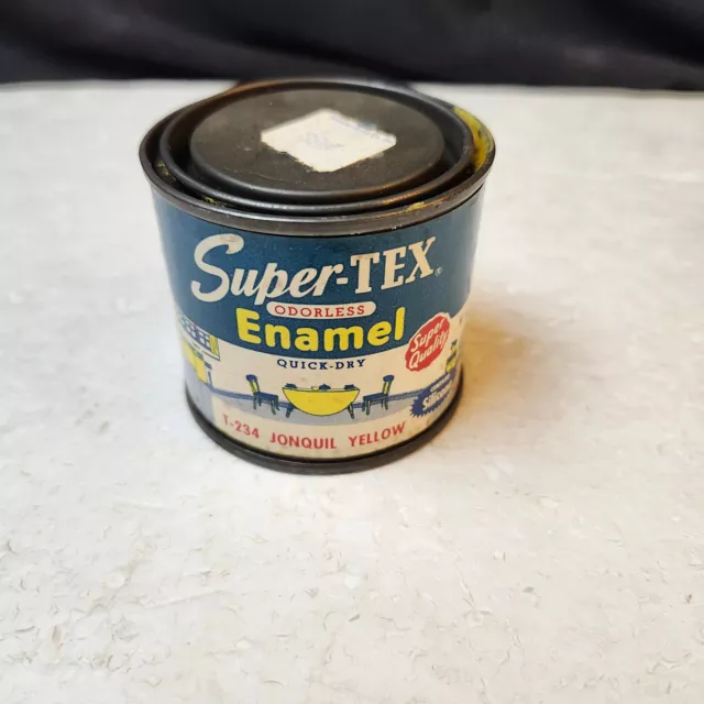 Vintage 1950's Super-TEX Enamel Jonquil Yellow Paint T-234 Newark NJ 4 oz