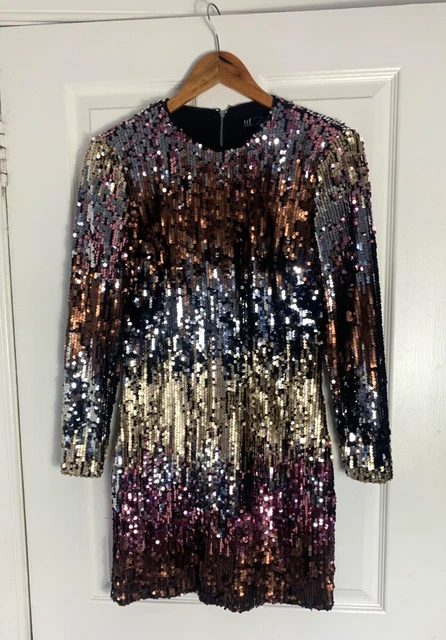 ZARA TRF COLLECTION short sequin dress, long sleeves, lined size M 29.82 -  PicClick UK