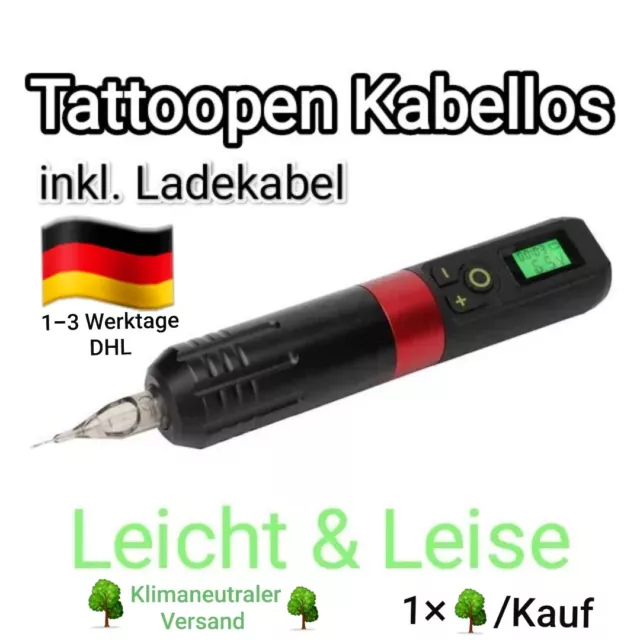 Tattoo Pen Kabellos Tattoomaschine + Timing Funktion Tattoopen Wireless Maschie