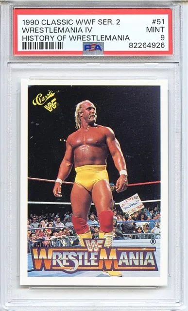 -Rare- 1990 -HULK HOGAN- PSA 9 Classic WWF Wrestling WrestleMania Card #51