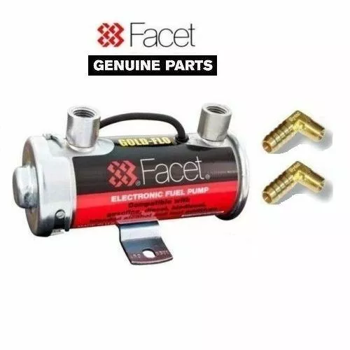 FACET 480532 Haut Rouge Cylindrique Carburant Pompe Avec 2 x 90 Degré Unions (