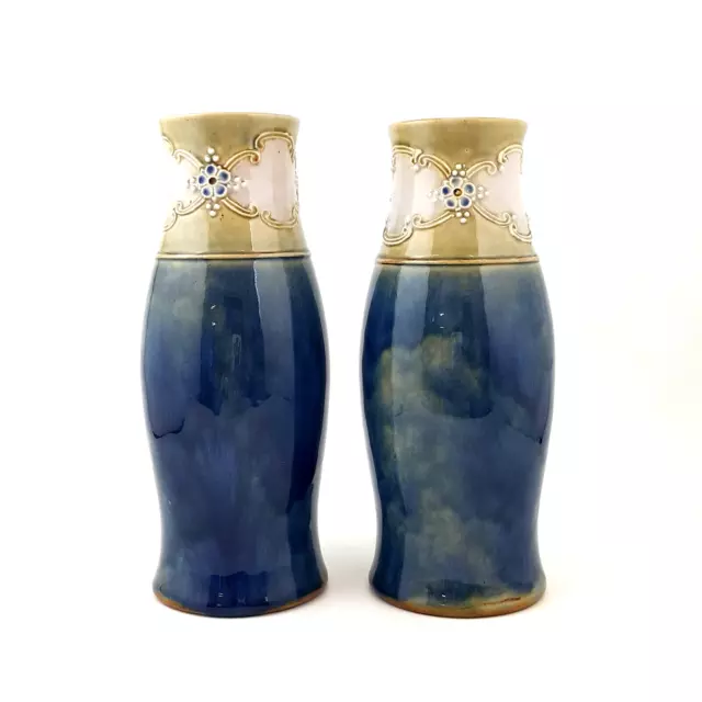 Antique Pair of Royal Doulton Lambeth Vases 8079 - 6653 RD