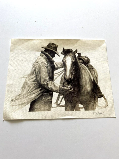 PARTNERS MARLBORO MAN COWBOY & HORSE by WESTERN ARTIST W.H FORD 8X10