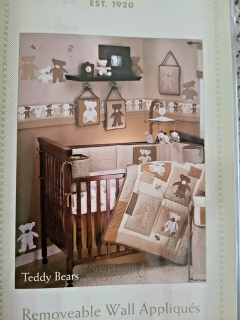 Eddie Bauer Teddy Bear Baby Nursery Decor Wall Removable Peel & Self Stick NEW