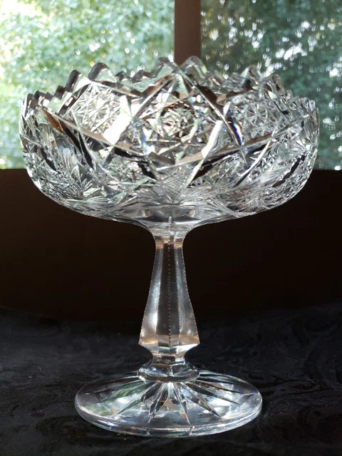 6" Compote Bowl  American Brilliant Period Cut glass Crystal "DORIS" LUZERNE