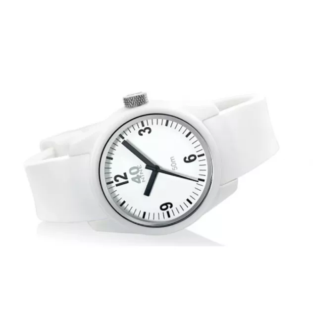 40NINE BASIC 35MM Polimero Quarzo Bianco Nero Silicone Orologio Unisex