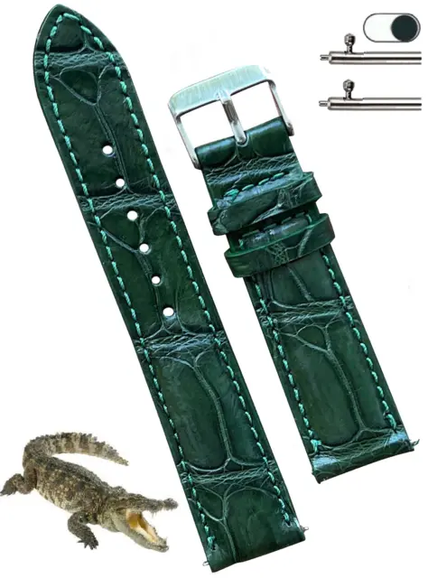 Real Alligator Leather Watch Strap Genuine Crocodile Watch Bands Quick Release