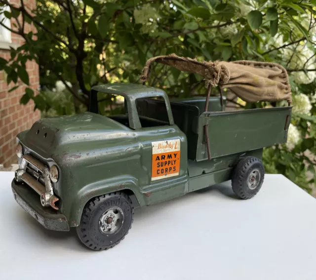 Buddy L 1950's GMC 550 Army Supply Corps Military Truck - Pressed Steel Rare 50s