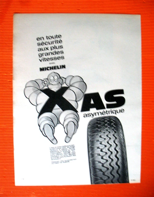 Michelin X As Asymmetrical Tire Automobile Bibendum Ad 1967 Press Release