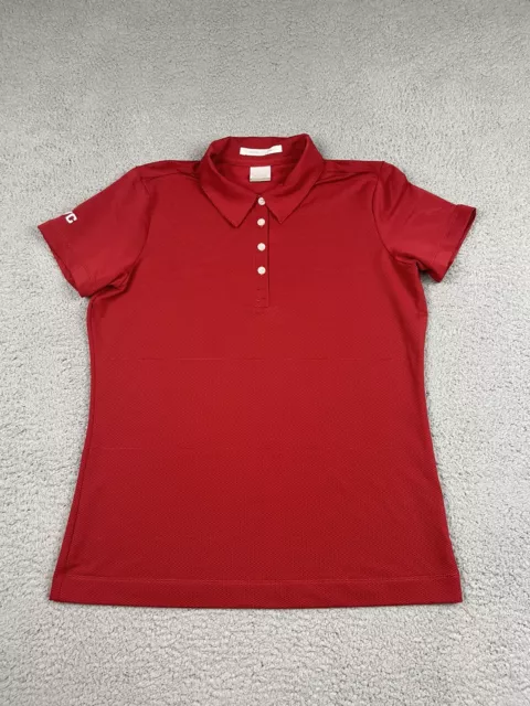 Nike Golf Polo Shirt Womens Medium Red Lightweight Golfer Golfing Rugby Ladies