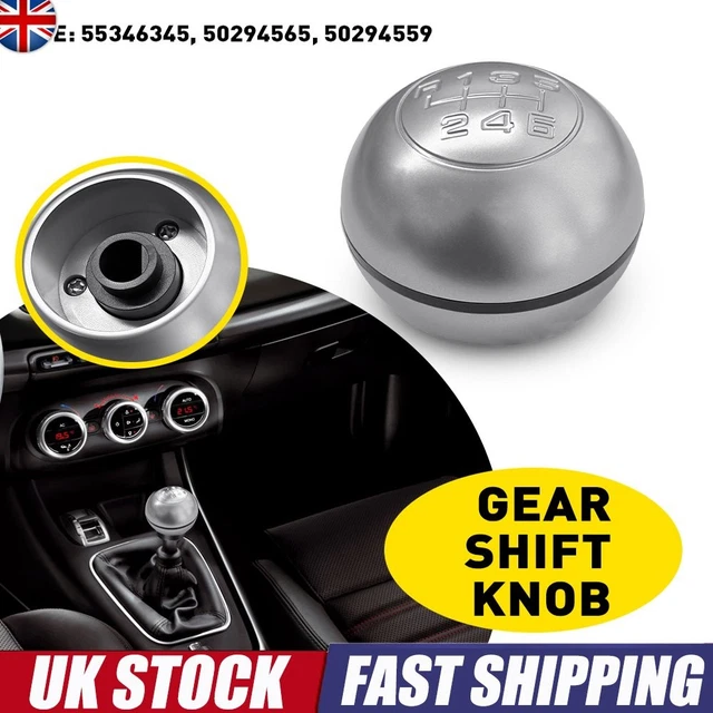 Genuine Alfa Romeo Giulietta 6-Speed Gear Knob Cover – Satin Silver Finish – OEM 55346345