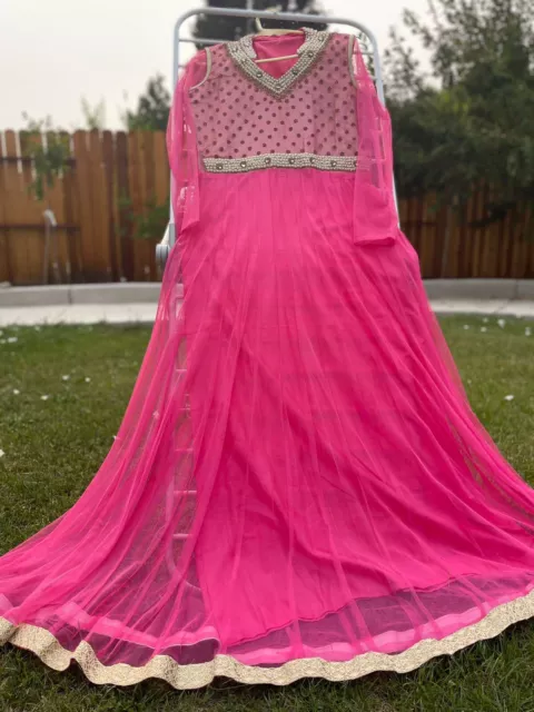 Pakistani/Indian Party Wear Dress, Pink Color, 3 Piece