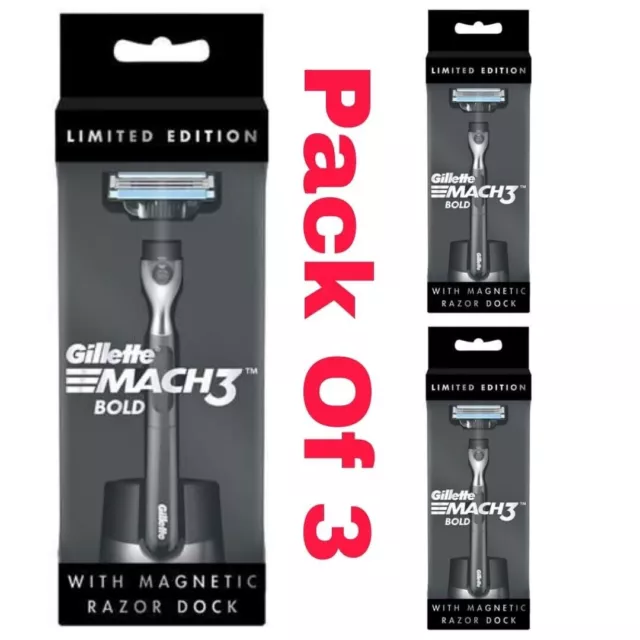 Gillette Mach 3 audaz con afeitadora magnética de muelle de afeitar para...