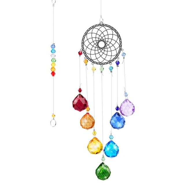 Macchina cristalli Suncatcher finestra da appendere ornamento giardino decorazione sole gatto F7G3