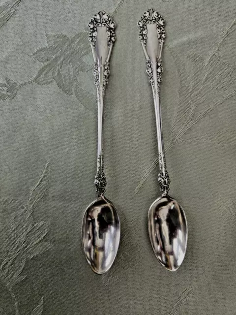 Vintage 1847 Rogers Bros. Pair Silver Plate Berkshire Iced Tea Spoons Very Nice!