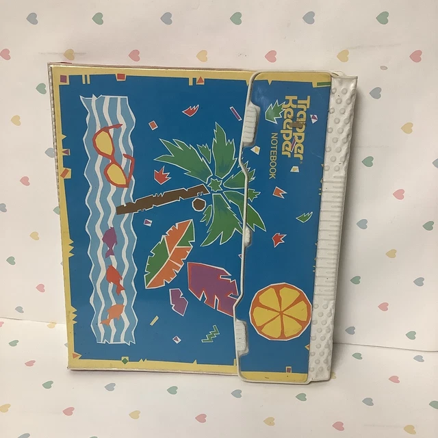 Vintage Trapper Keeper  Binder Portfolio Folder palm tree design