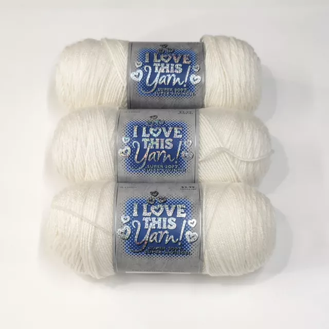 I LOVE THIS YARN Hobby Lobby Linen Color ACRYLIC 7 oz 355 Yd NEW Off White