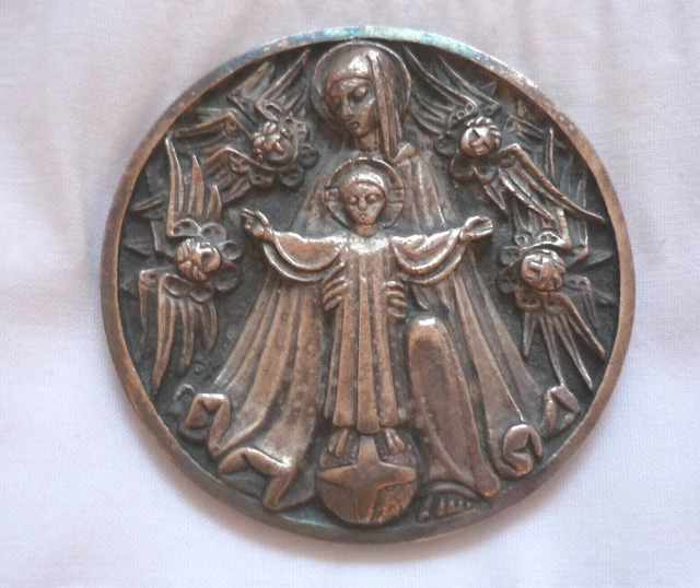 Médaille Art Déco Paris Armoiries Bronze Argenté - Delannoy 50mm 72g