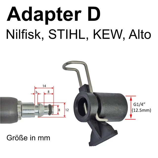 Adaptateur De Tuyau à Raccord Rapide M22 Pour Nilfisk Et STIHL - Pression Max 200 Bar, Matériaux Mixte