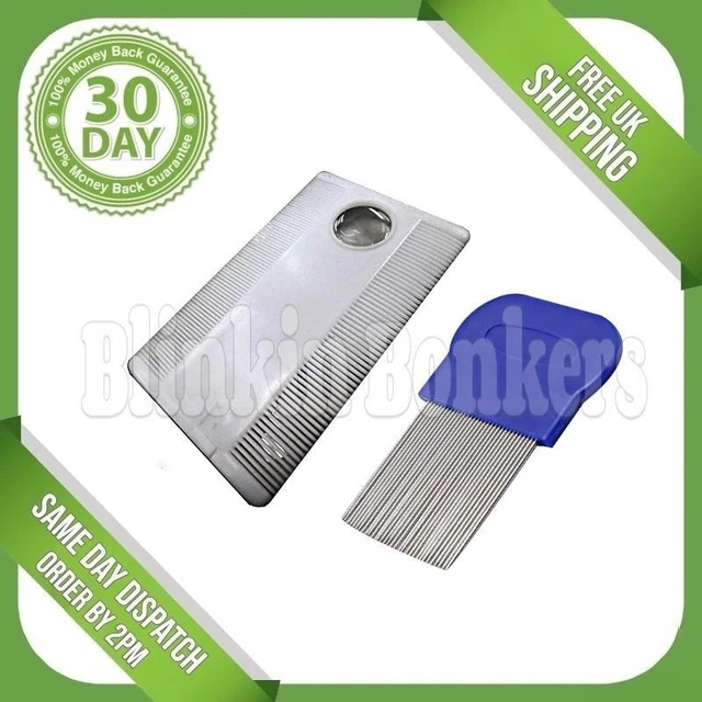 2Pc Head Lice Comb Set Fine Teeth Tooth Remove Nits Hair Eggs Magnifier Removal