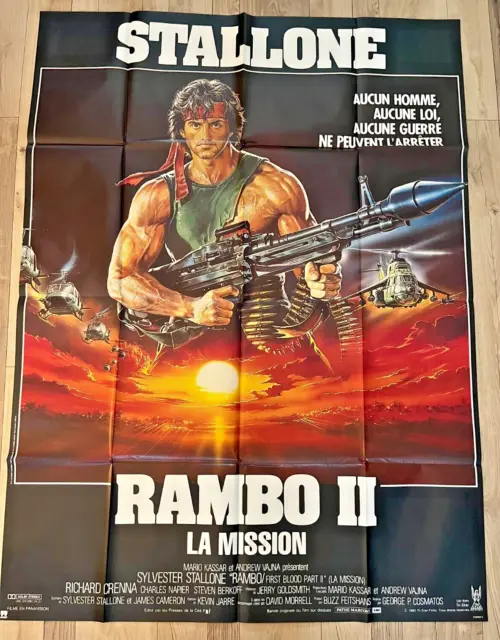 AFFICHE CINEMA - Rambo II La mission - 120X160