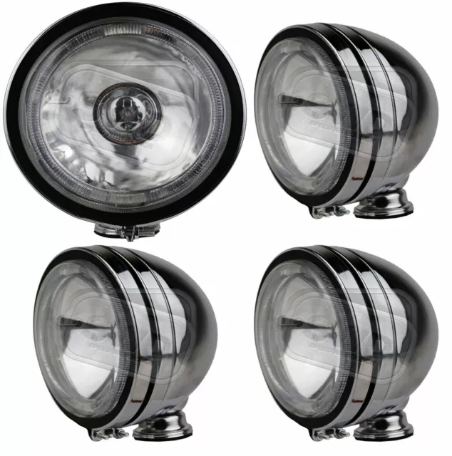 small 4" car chrome spot lamp lights angeleye halogen CLR 12v spotlights fog  X4