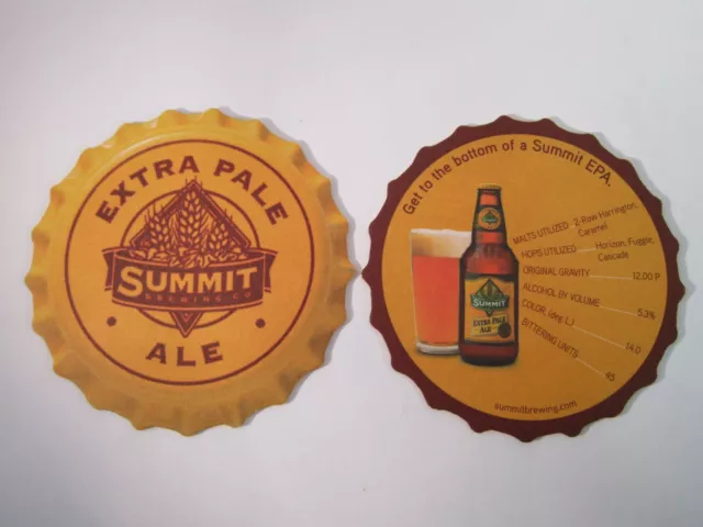 Cool Beer Coaster: Summit Brewing Co EPA = Exta Pale Ale ~ Saint Paul, MINNESOTA