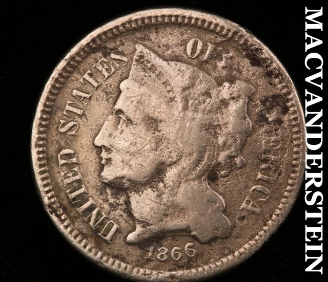 1866 Three Cent Nickel-Scarce Better Date #O1705