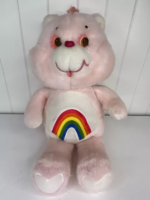 Care Bears Cheer Bear Kenner Plush 16” Vtg Large Rainbow Pink 80s Stuffed Animal